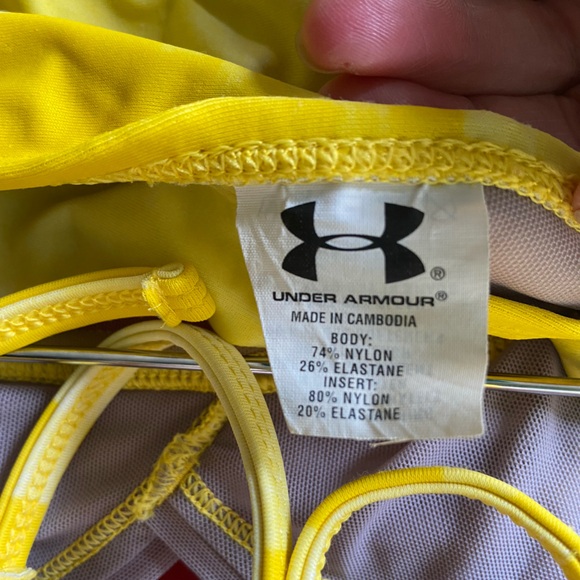 Under Armour Halter-Style Tankini Top Netting Trim Signature Bikini Bottoms 👙 - Picture 7 of 7